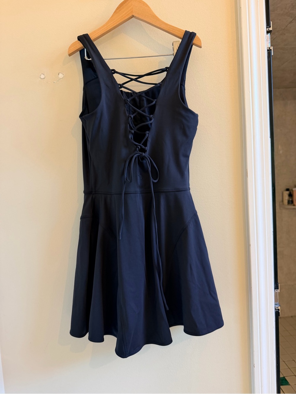 Joylab black Lace-Up Fit & Flare Dress